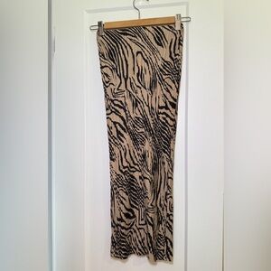 PrettyLittleThing Tan and Black Zebra Pencil Skirt